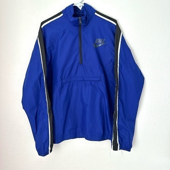 Nike Windbreaker Jacket Men’s M Blue Quarter Zip Lightweight Activewear - Picture 1 of 7